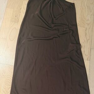 A New Day silk brown dress